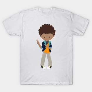 African American Boy, Rock Boy, Band Singer, Music T-Shirt